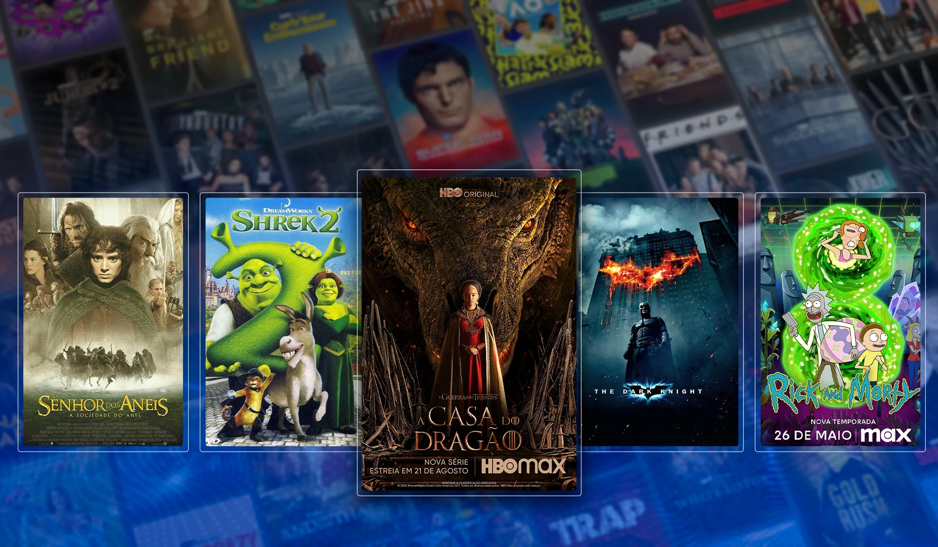 Capas de filmes e séries disponíveis nos planos